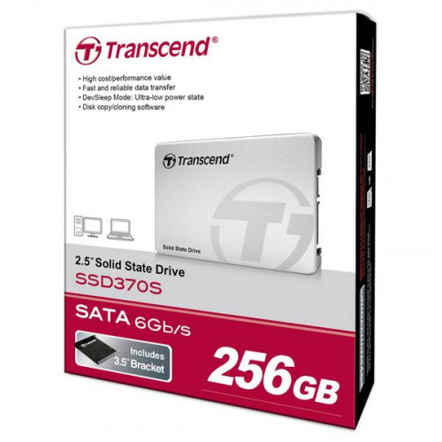 Твердотельный диск 256GB Transcend, 370S, SATA III [R/W - 470/570 MB/s]